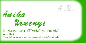 aniko urmenyi business card
